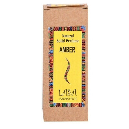 Natural Lasa Aromatics Amber Wooden Jar Solid Perfume 6gm - Picture 4 of 4