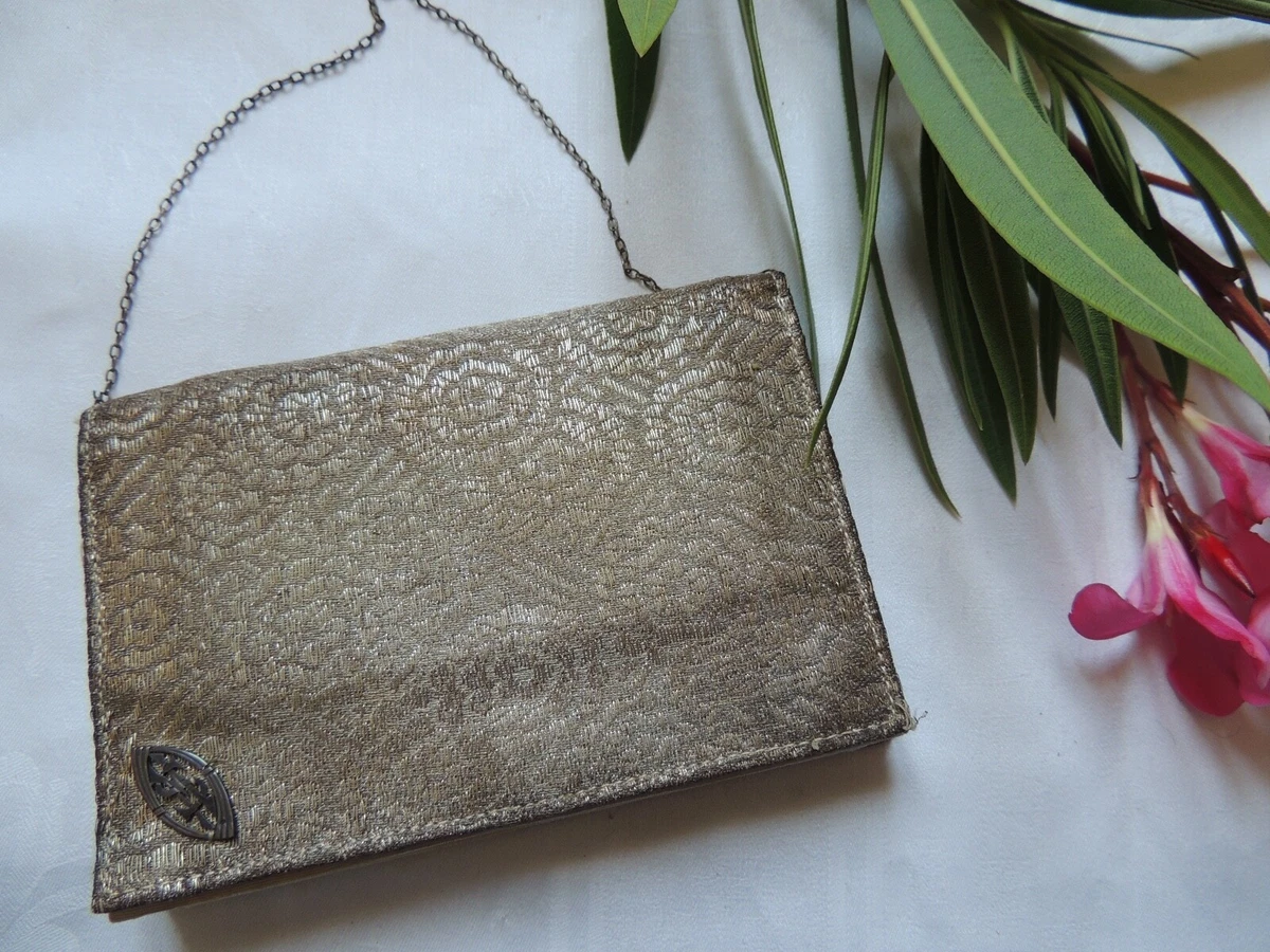 Vintage 1960s Sac à main d'embrayage en cuir blanc - France