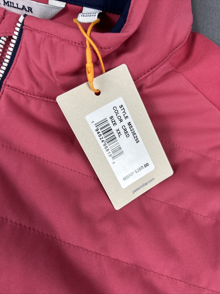 Peter Millar Golf Pullover Jacket Weld Elite Hybrid 1/2 Zip XXL Red