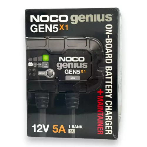 Noco Genius Gen5 x1 On-Board Battery Charger + Maintainer 12V 5A 1 Bank 5A -NEW