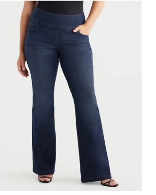 Sofia Jeans Women's Melisa High Rise Flare Pull On Blue Jeans Size 26W New