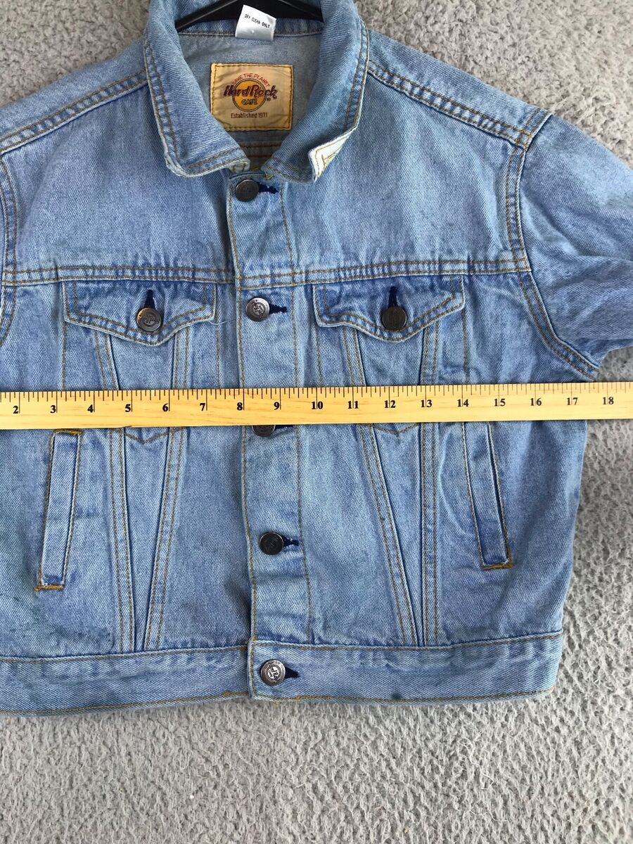 Hard Rock San Juan Jean Jacket Kids Size 8 Blue Denim Button Hard Rock San Juan Jean Jacket Kids Size 8 Blue Denim Button