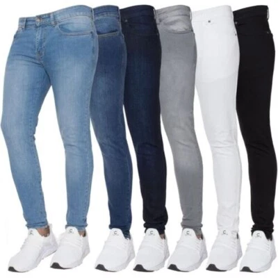 Enzo Röhrenjeans Herren Enganliegend Stretch Flex Denim Hose Baumwolle UK Größen - Bild 1 von 2