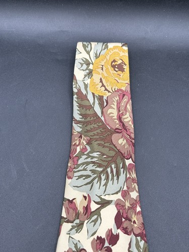 Vintage Polo By Ralph Lauren Necktie Floral Men's Tie Nice Red Yellow Blue - Picture 3 of 8