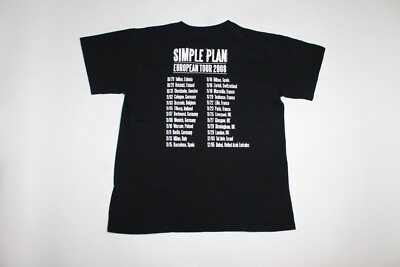 Simple Plan Shirt European Tour 2008 Pop Punk Band Men's Tee