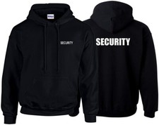 SECURITY OFFICER WORKWEAR EVENT CREW STAFF FANCY DRESS DOORMAN JUMPER HOODIE