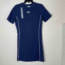 Adidas NWT Short Sleeve Tee Dress Womens Size Large Tech Indigo
