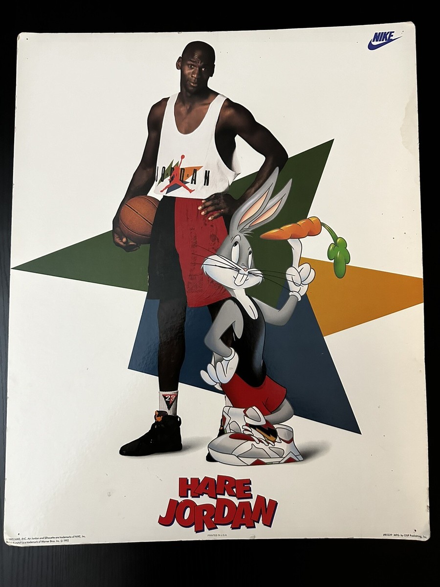 1992 NIKE Hare Jordan Bugs Bunny Michael Jordan Poster Space Jam