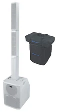 Rockville TITAN ARRAY SYSTEM WHITE Pro Powered Column Array Speaker Dual 10" Sub