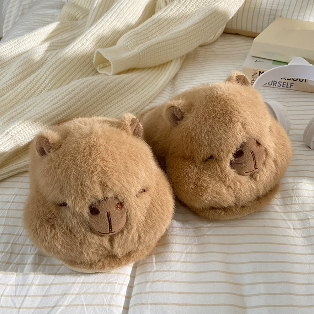APL Peluche Capybara Pantofole Punta Chiusa Carine Pelose Animali Pantofole per Donna