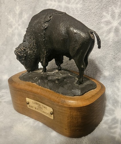 Lunch Time By Ray Wattenhofer 1980 Bronze Sculpture Statue Western 42/100 - Picture 2 of 12