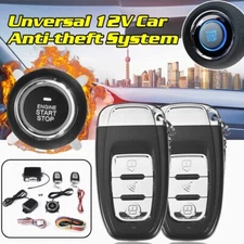 Car Alarm Start Security System Key Passive Keyless Entry Push Button Remote Kit