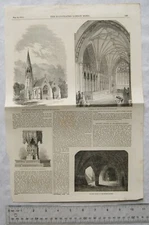 1853 engravings & articles Charlecote New Church, Ancient chapel Leadenhall St.