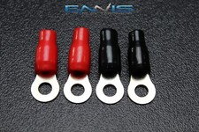 4 PCS 1/0 GAUGE RING TERMINALS 5/16 HOLE POWER RED BLACK CONNECTOR IB0GNRT