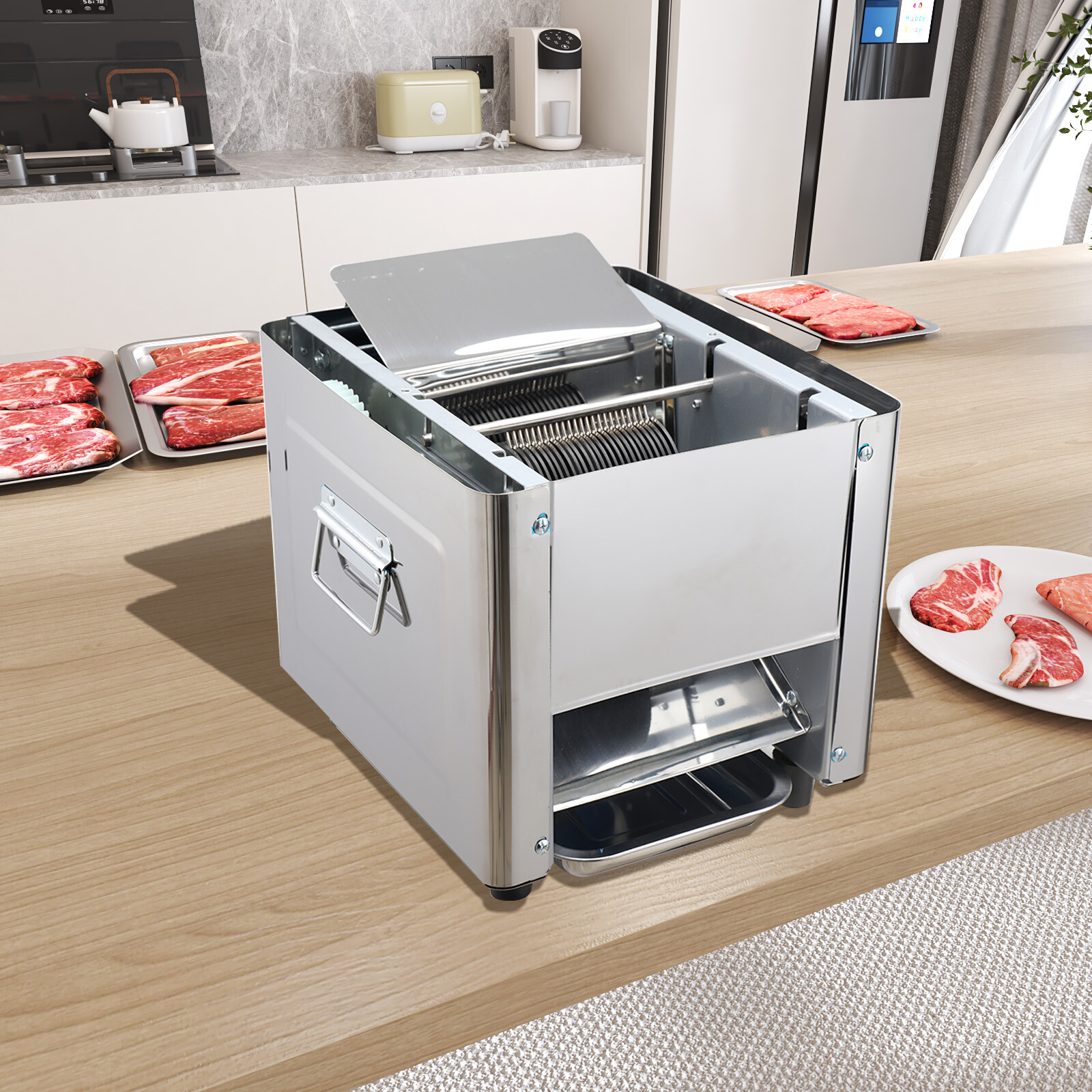 850W Meat Cutter Cutting Machine Stainless Steel for Family Commercial Use