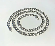 14k White Gold RCI Curb Link Chain 24" Inch, 44.8 grams, 7.2mm