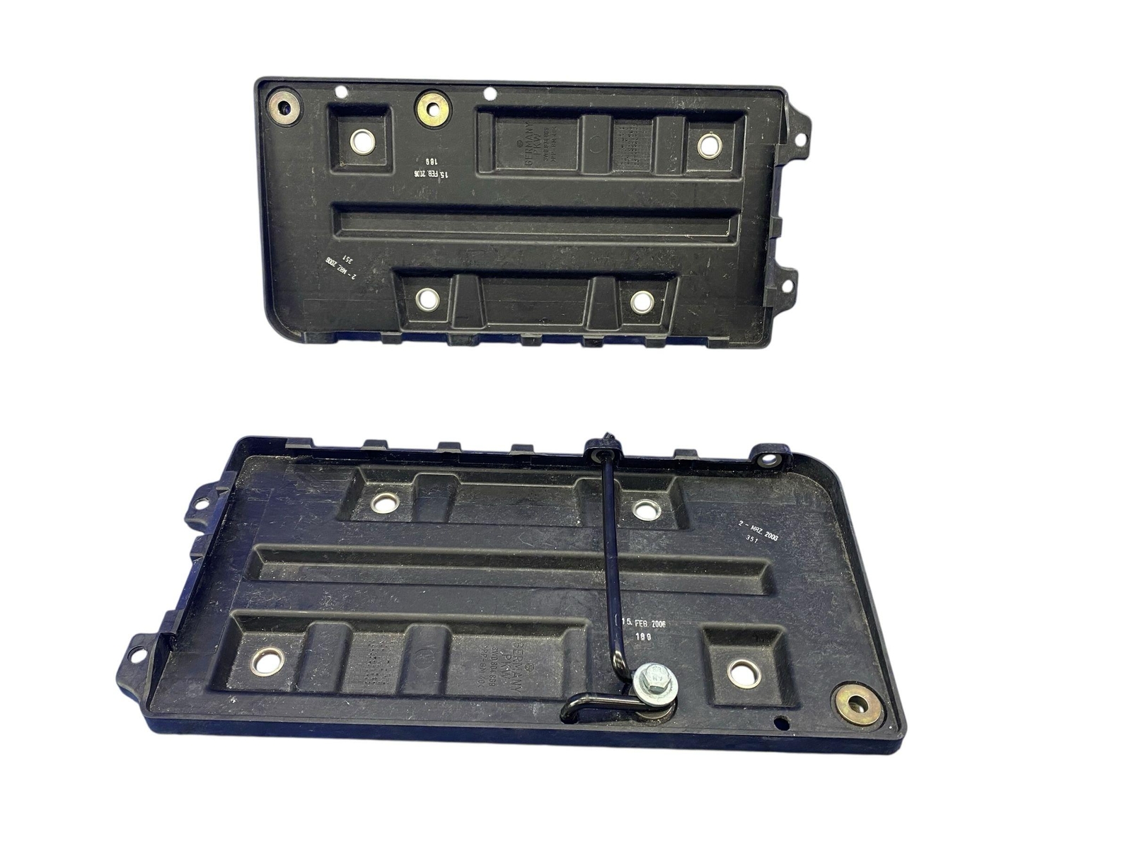 2006-2012 BENTLEY CONTINENTAL FLYING SPUR REAR BATTERY TRAY BOX BRACKET SET OEM