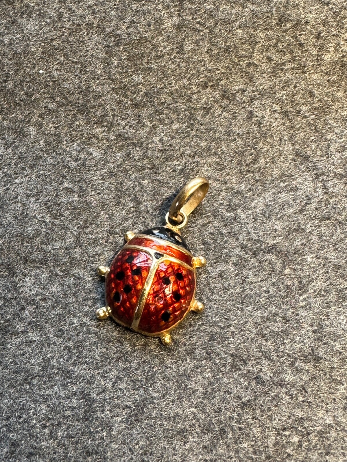 Vintage 18K Gold LADYBUG Charm Pendant UnoAerre E… - image 6