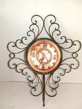 Horloge Murale Avec Mouvement Quartz Fer Forgé Cadran Cuivre