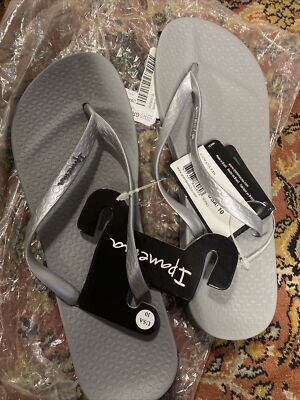 panema Womans Ana Tan Grey Silver Sandal Flip Flop Size 10