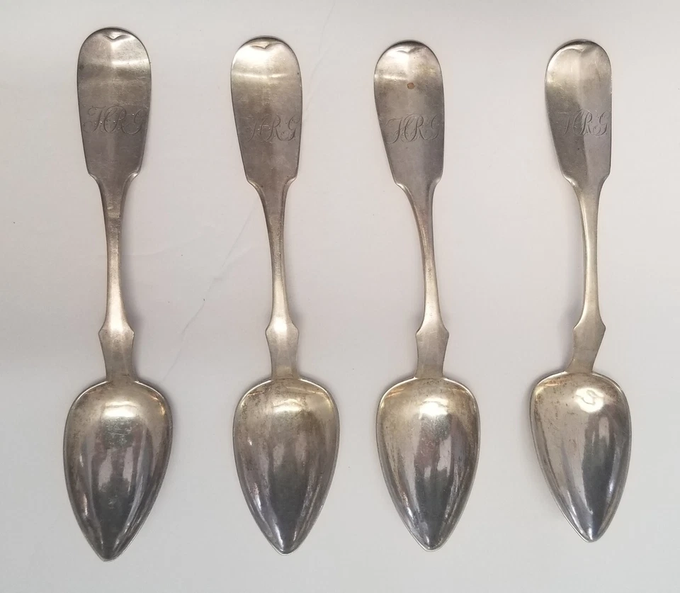 Набор из 4 серебряных ложек для монет J. Watson/Philadelphia - Изображение 4 из 4