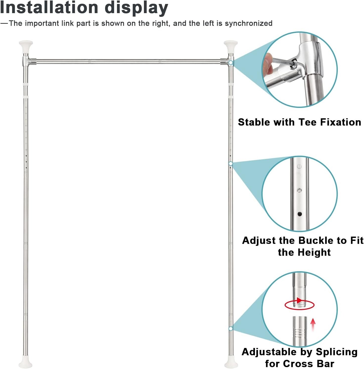 Curtain Divider Stand 48 to 72" Expandable Room Divider Damage Free