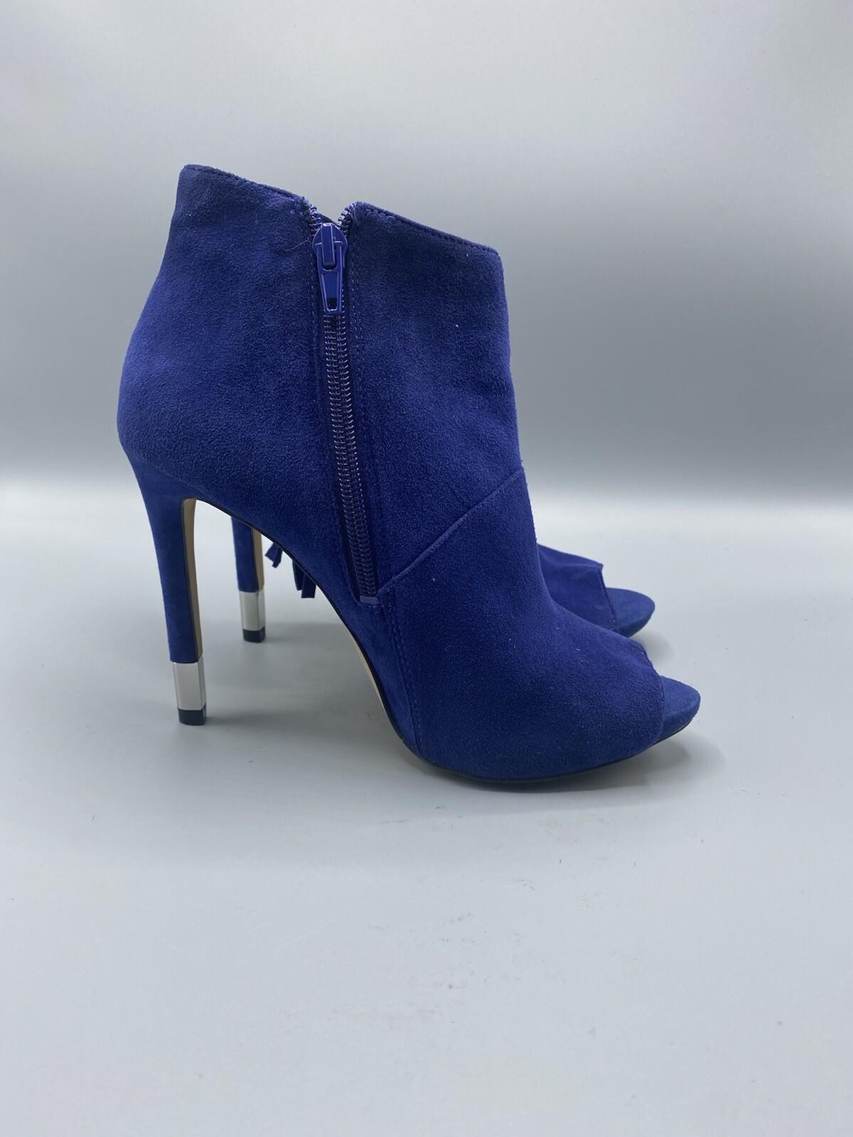 Guess Womens Shoes Peep Toe Heels Booties Blue Su… - image 1