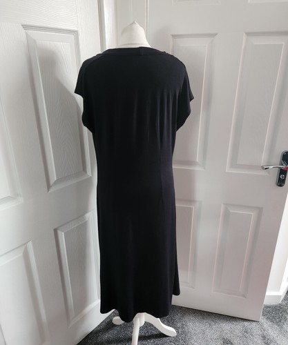 Peruvian Connection Midikleid Wasserfallausschnitt Größe M schwarz Jersey Stoff - Bild 4 von 11