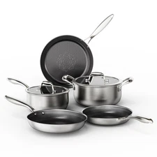 COOKER KING Stainless Steel Cookware Set, Pots and Pans Set Non Stick, Hybrid...