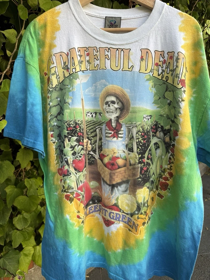 Футболка 1998 Liquid Blue Grateful Dead «Keep It Green» галстук краситель - мужская размер XL - Изображение 3 из 4