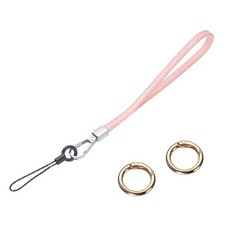 Leather Wristlet Strap Wrist Lanyard for Cellphone Keychain Pink 