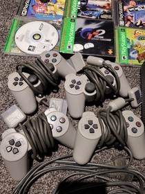 PlayStation 1 PS1 Console Bundle w/ Controller, Cables & Games
