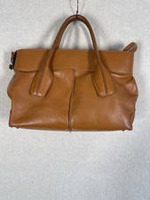 Tod's Women's Light Brown Leather Tote Handbag Made in Italy