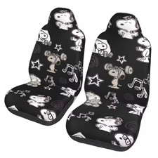 Snoopys Peanut Cartoon Dog Car Seat Cover Breathable Seat Covers Set Of 2 Unive