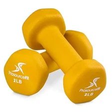  Neoprene Dumbbell Coated for Non-Slip Grip, 10 lb Yellow - 2LB