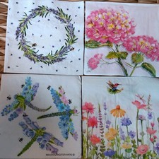 4 Individual Cocktail Napkins