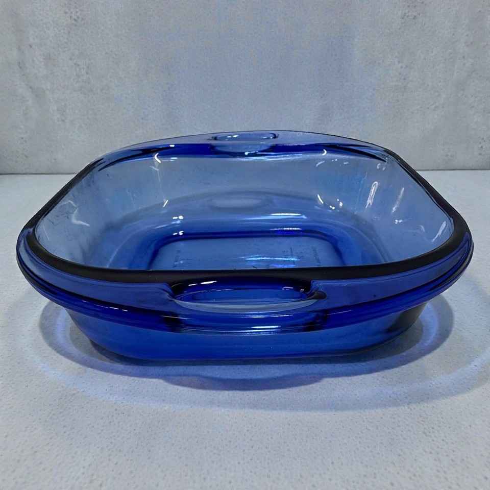 Anchor Hocking Cobalt Blue Glass Square Baking Open Dish 2 Qt 8x8 w ...
