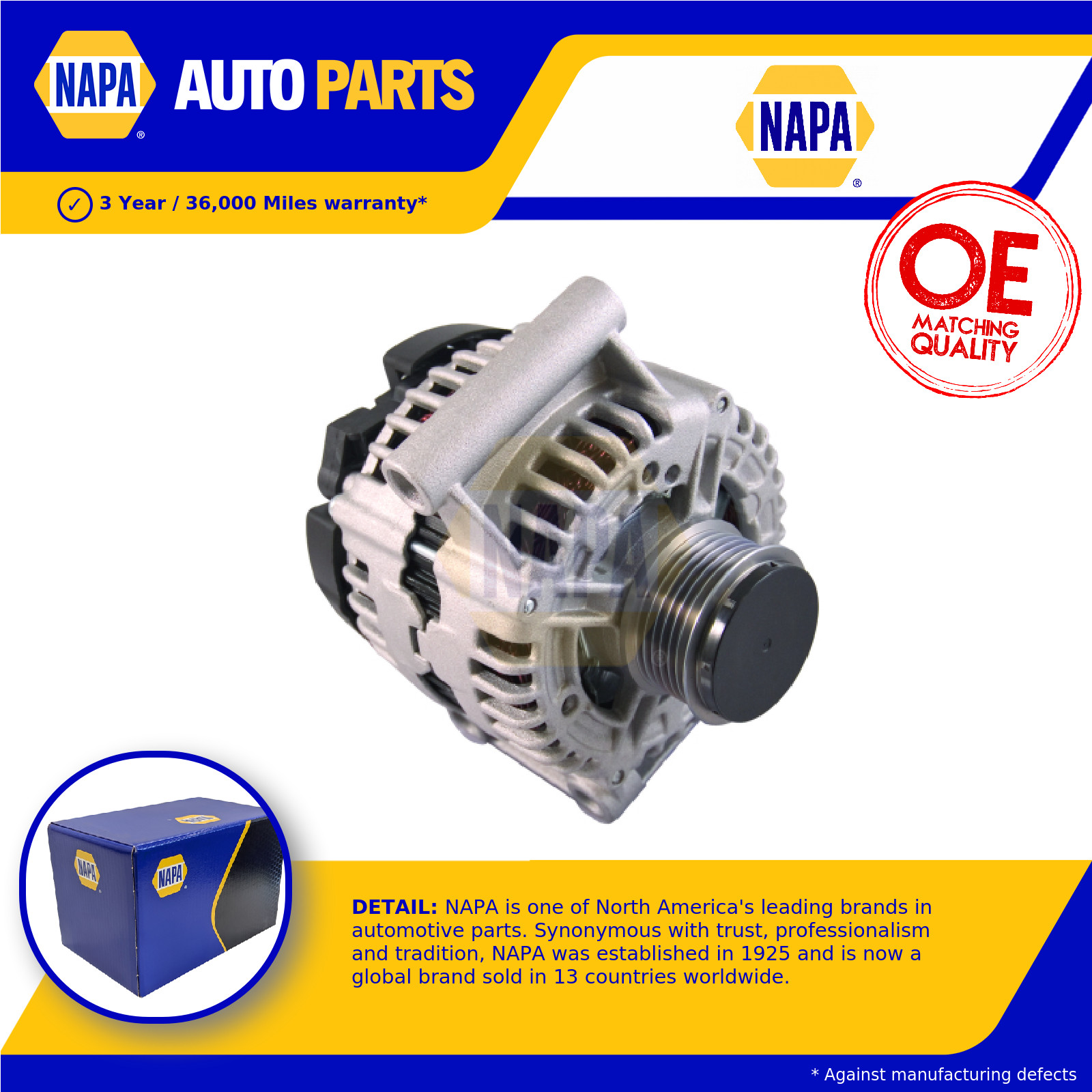 NAPA Alternator NAL1503 1606365780 1606427480 5702L5 5705EA 9658144680 Quality - Image 2