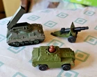 LOT Vintage Military Toy Vehicles Cars Diecast Matchbox Cannon Field Gun Tanks