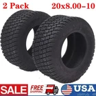 2Pcs 20x8.00-10 Lawn Mower Garden Tractor Turf Tires 4 Ply 20x8-10 20x8x10