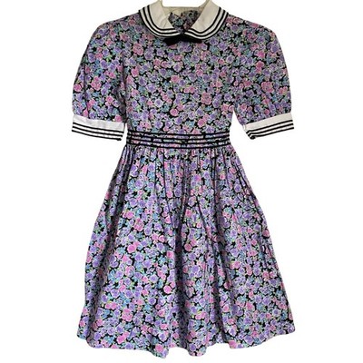 bonnie jean purple dress Bonnie Jean Purple Party Dress Sz 6 | Classic Pleated Bodice with Satin Ribbon & Flower Accent