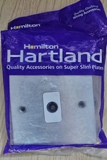 Hamilton Hartland Satin Steel 1 Gang Non-Isolated 1in/1out Coaxial TV Outlet