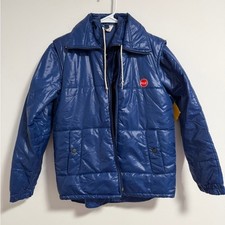 Vintage Blue Puffer Jacket with under jacket and hood size m