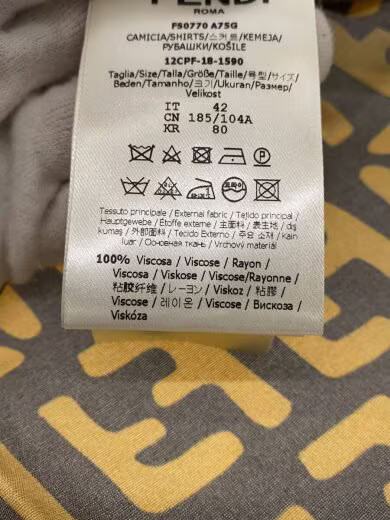 FENDI FF logo/Zucca print short-sleeved shirt/ size 42/ rayon/ brown/ all-over p thumbnail 4