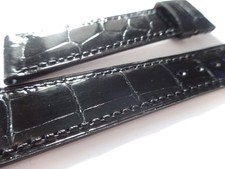 Patek Philippe OEM Genuine Croco. strap Black shiny 20mm Old Stock