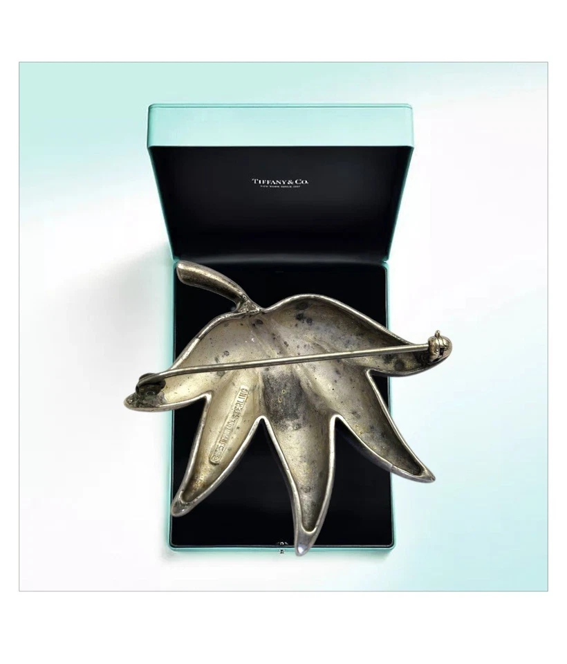 Tiffany & Co RARE VINTAGE HUGE Silver Leaf Brooch! - Image 2 of 4