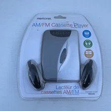 Memorex MD2280 Cassette Tape Player for AM/FM Radio with Headphones Silver New 