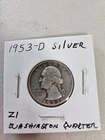 1953 D Washington Quarter VG+/F Condition 90% Silver-Better Date # Z 1