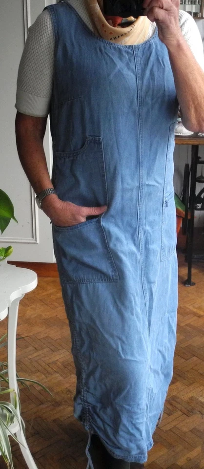 Robe CHRISTINE LAURE 40/42 mi longue jean , poches , toutes saisons - Photo 2/4