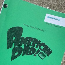 Mesa de producción American Dad SETH MACFARLANE usada Stan Roger 2007 borrador guión